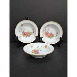 Vintage Noritake Ireland Scala 2761 Floral Dessert Fruit Bowl 5.5 Inch Set of 3